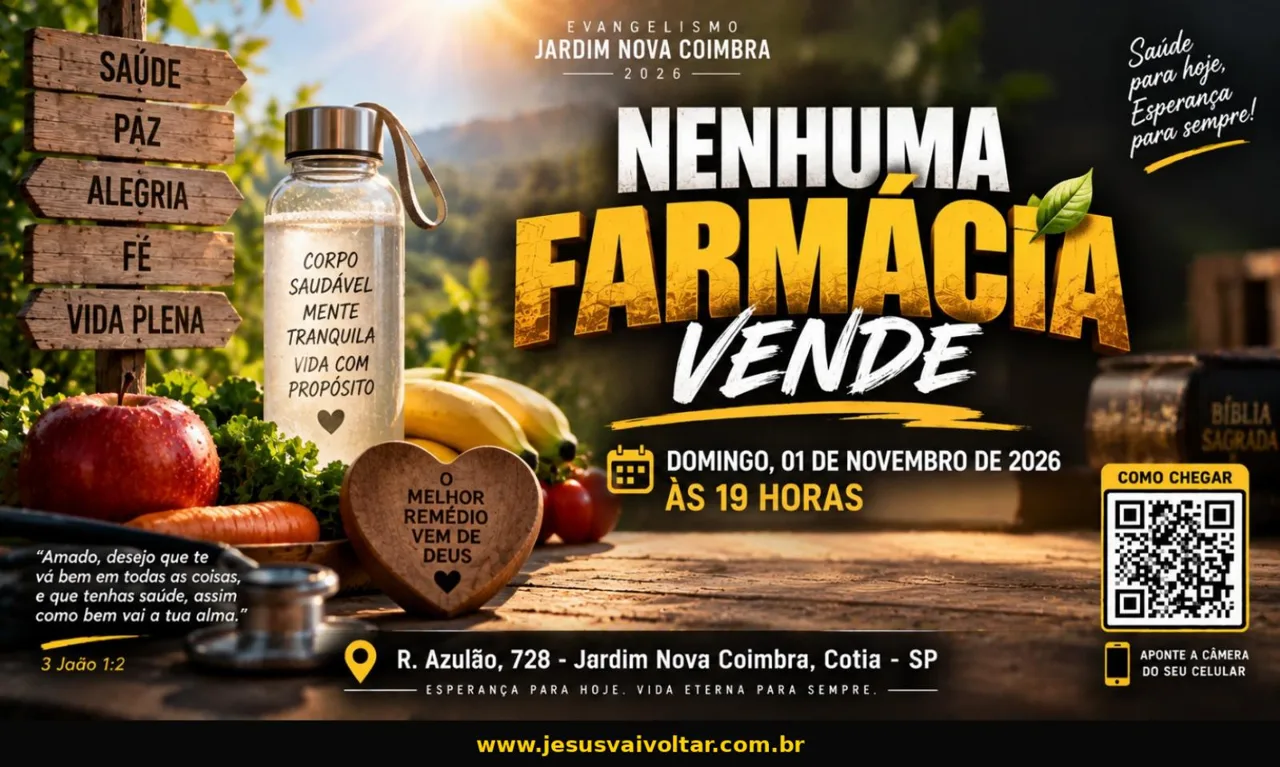 Arte oficial da campanha: Nenhuma farmácia vende. Informações acessíveis nesta página.