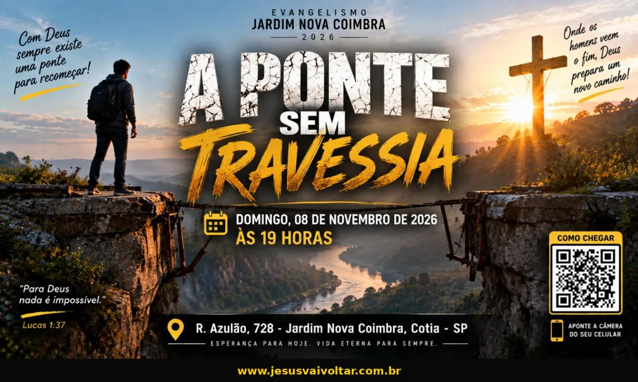 Arte oficial da campanha: A ponte sem travessia. Informações acessíveis nesta página.