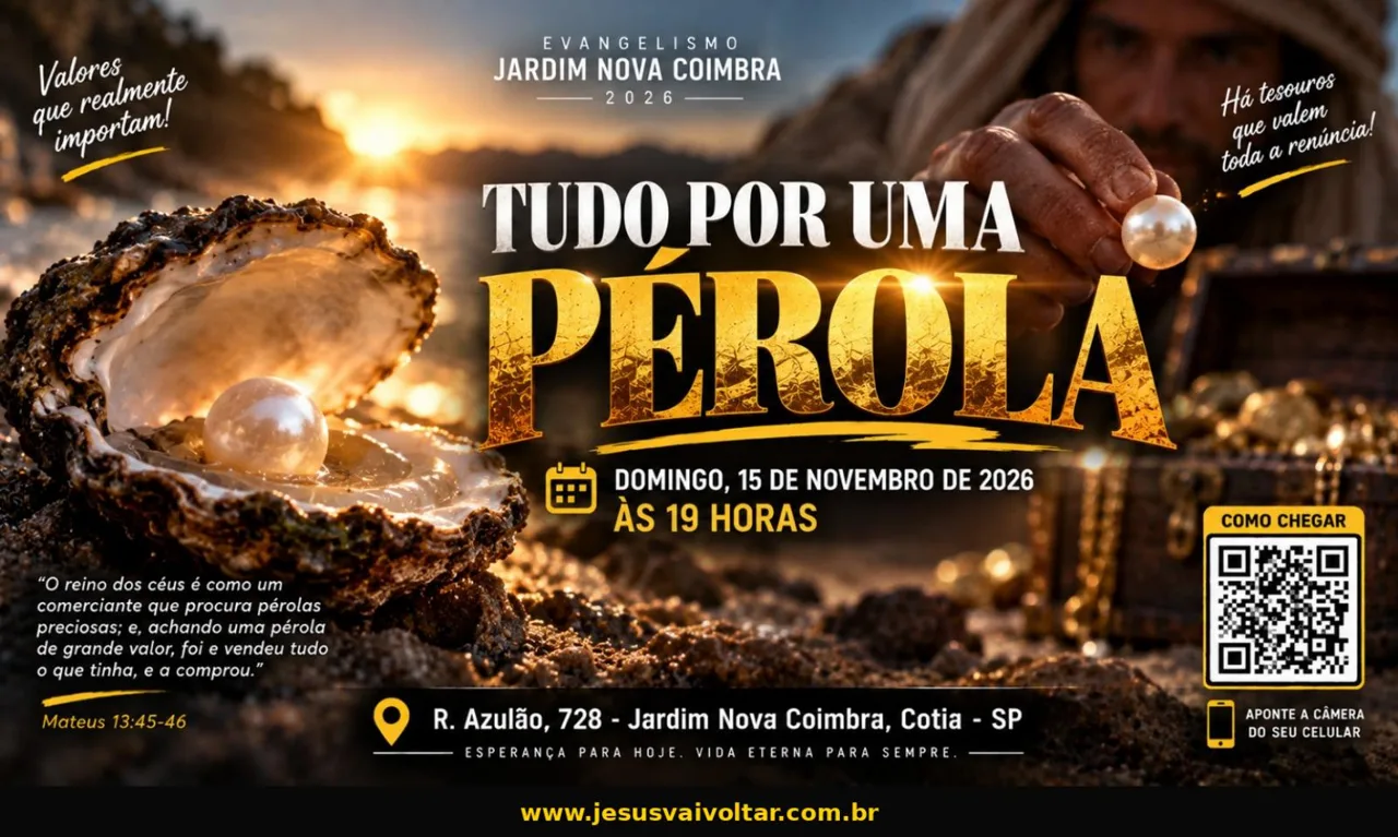 Arte oficial da campanha: Tudo por uma pérola. Informações acessíveis nesta página.