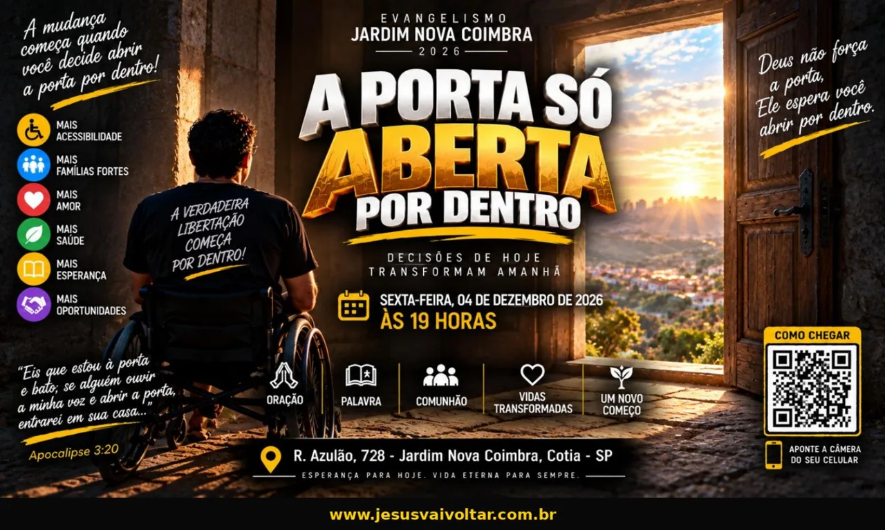Arte oficial da campanha: A porta só aberta por dentro. Informações acessíveis nesta página.