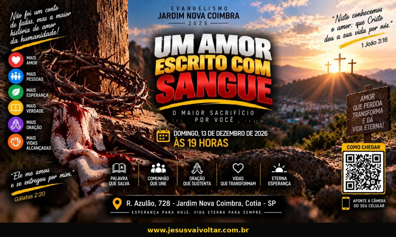 Arte oficial da campanha: Um amor escrito com sangue. Informações acessíveis nesta página.